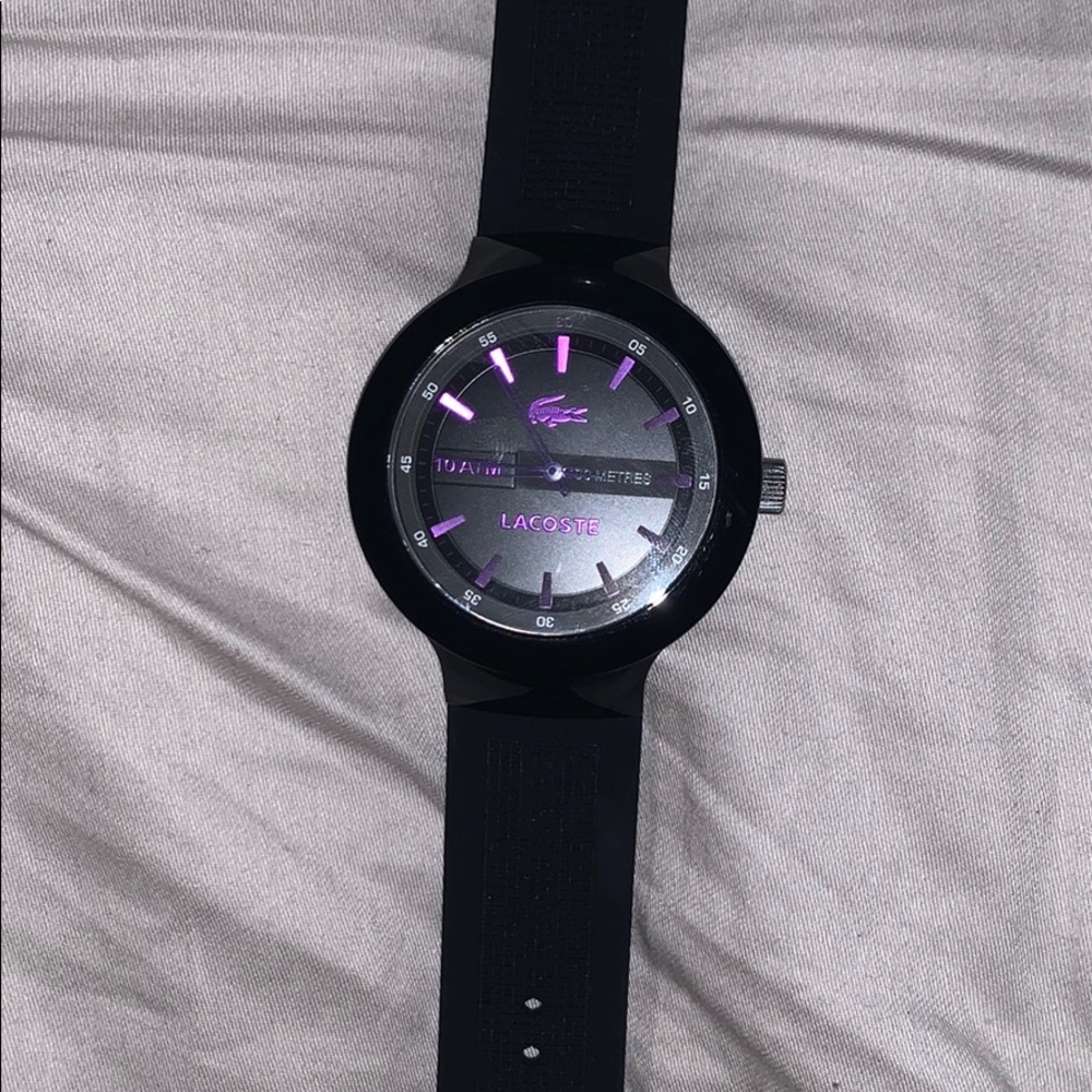 Lacoste Men's 2010659 Black & Purple Watch